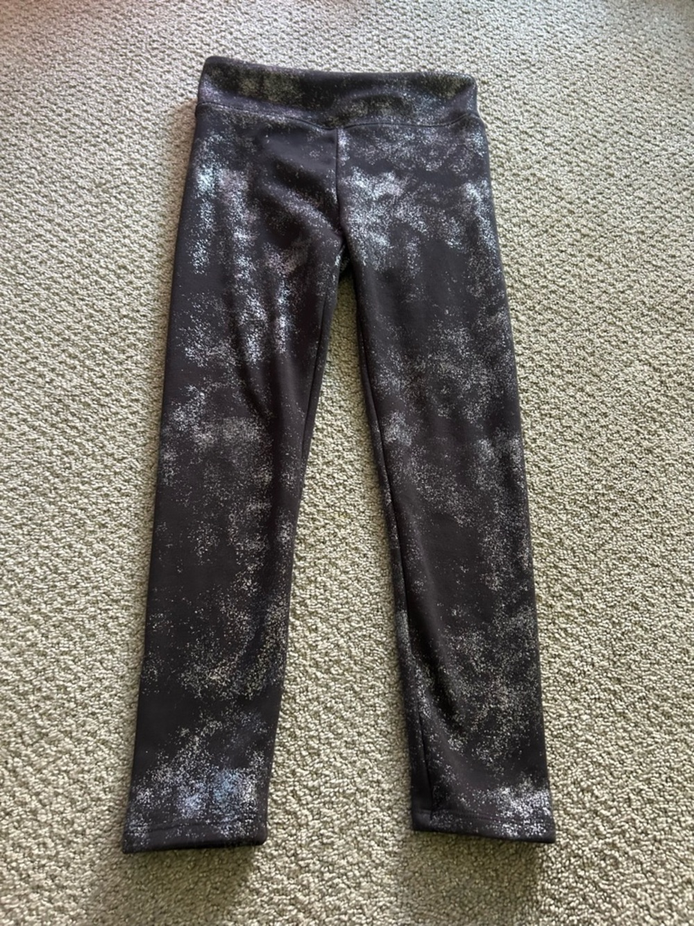 SO Black Leggings with Silver Metallic Splatter